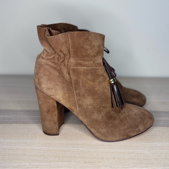 Louise et Cie Brown Suede Block Heel Ankle Boot - Picture 2 of 4